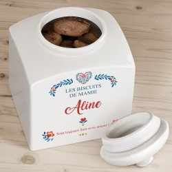Pot à biscuits en céramique personnalisé pour la fête des grands-mères