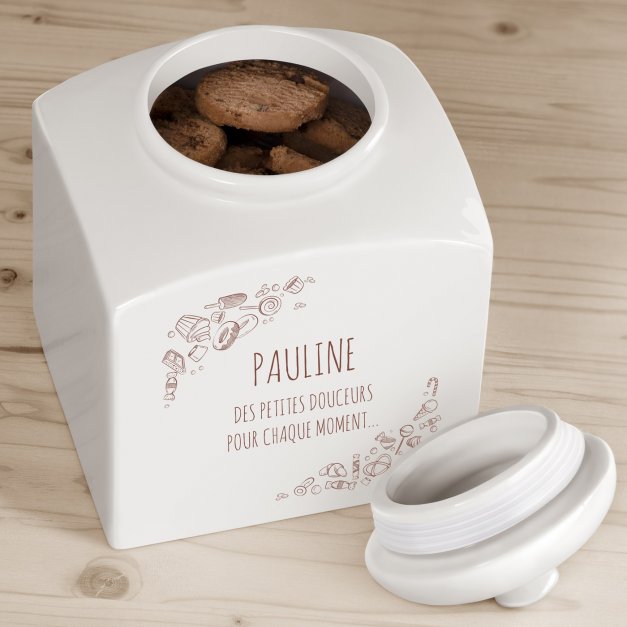 Pot à biscuits en céramique personnalisé pour elle pour son anniversaire