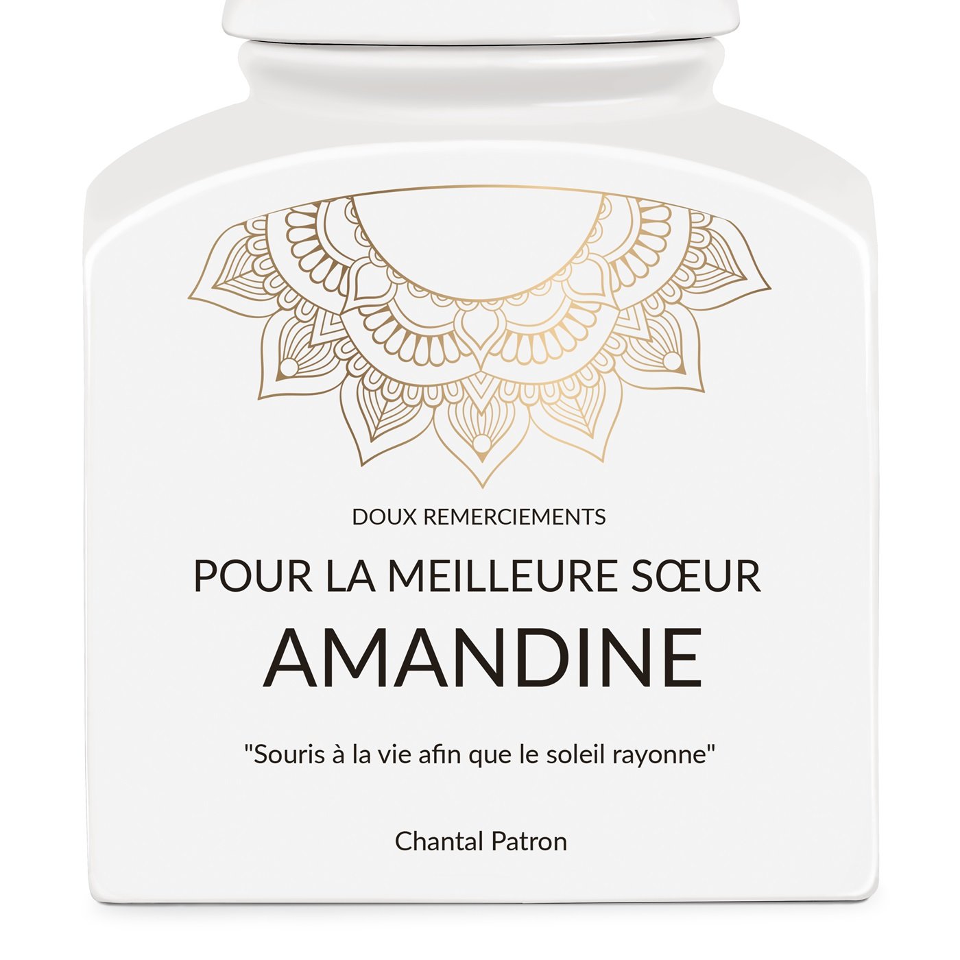 Pot à biscuits en céramique personnalisé pour une sœur