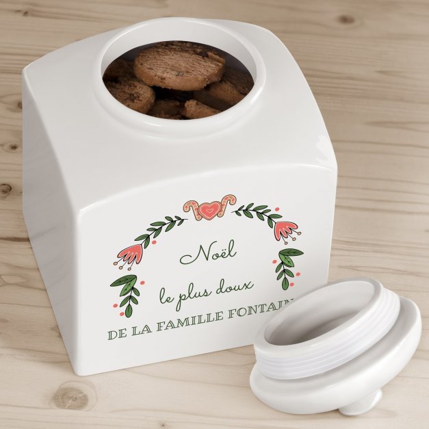 Pot à biscuits en céramique personnalisé pour un couple