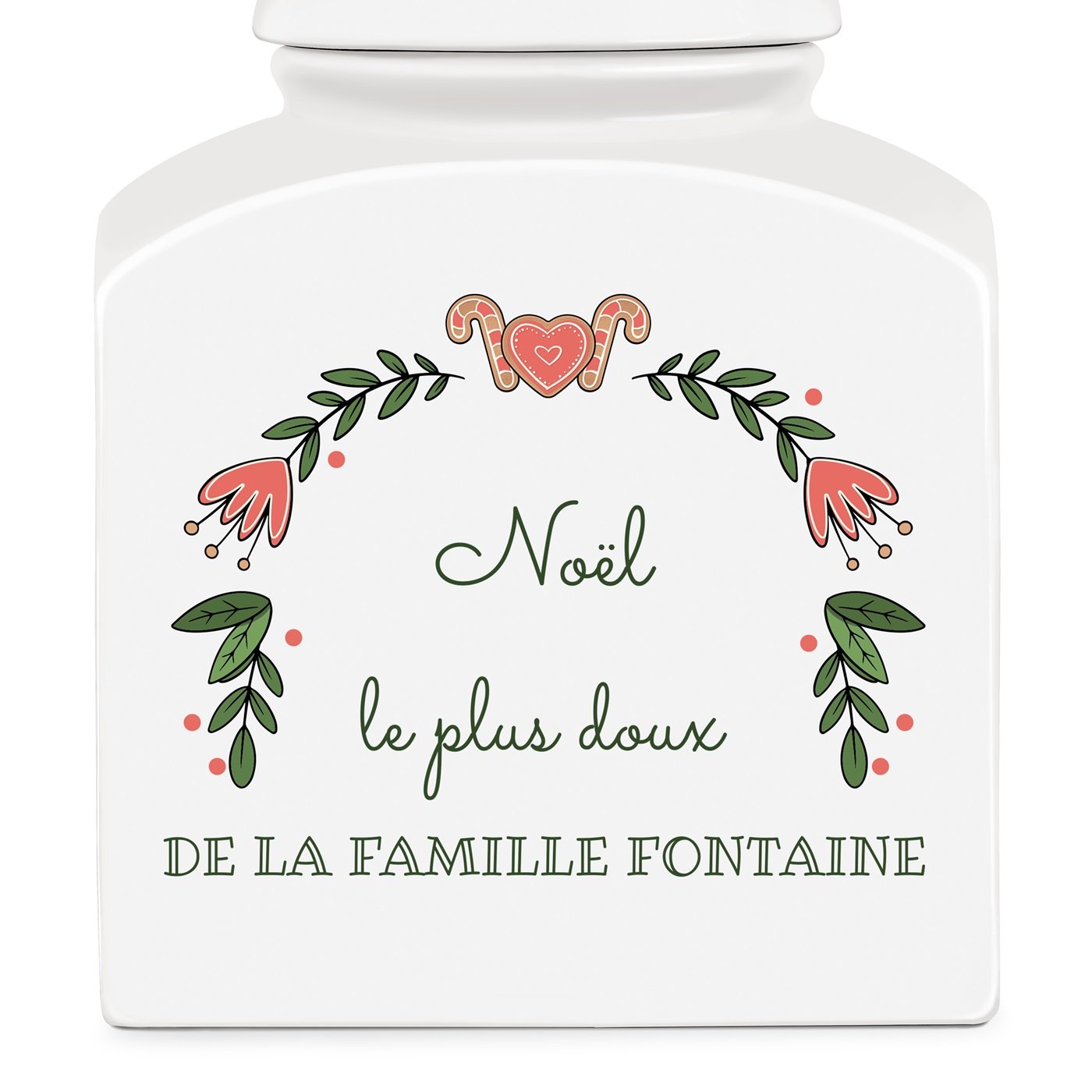 Pot à biscuits en céramique personnalisé pour un couple