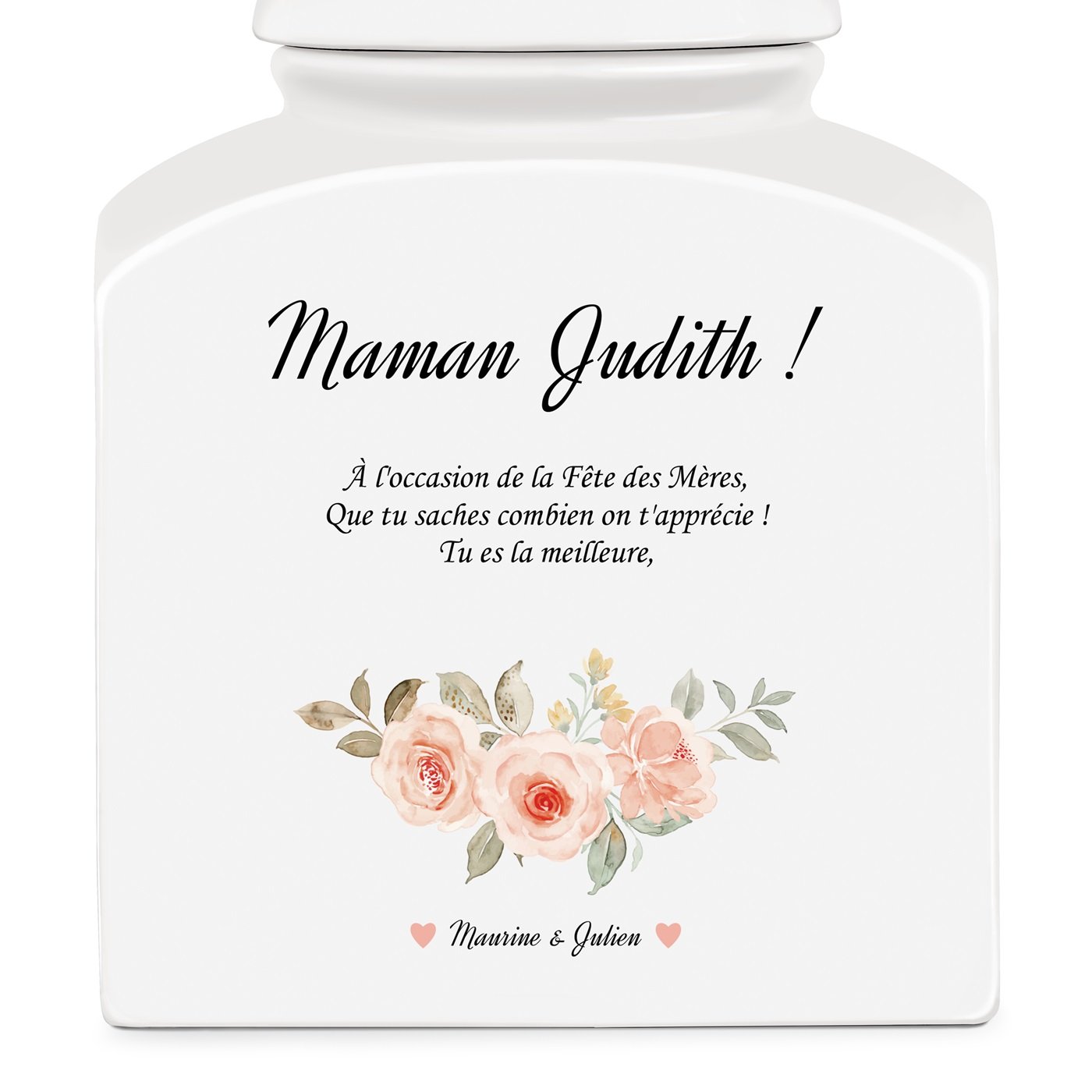 Pot à biscuits en céramique personnalisé pour maman