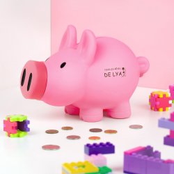 Tirelire rose avec gravure pour une filleule pour son anniversaire