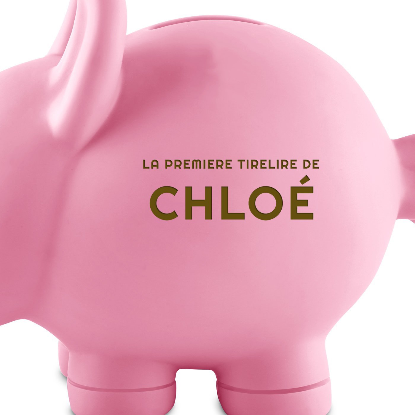 Tirelire rose personnalisée pour une filleule pour son premier anniversaire