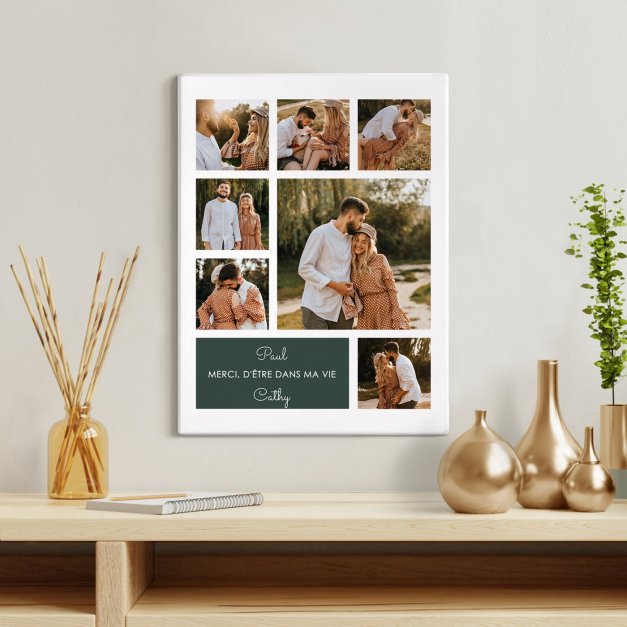Collage photo sur toile personnalisée pour mari fiancé ami