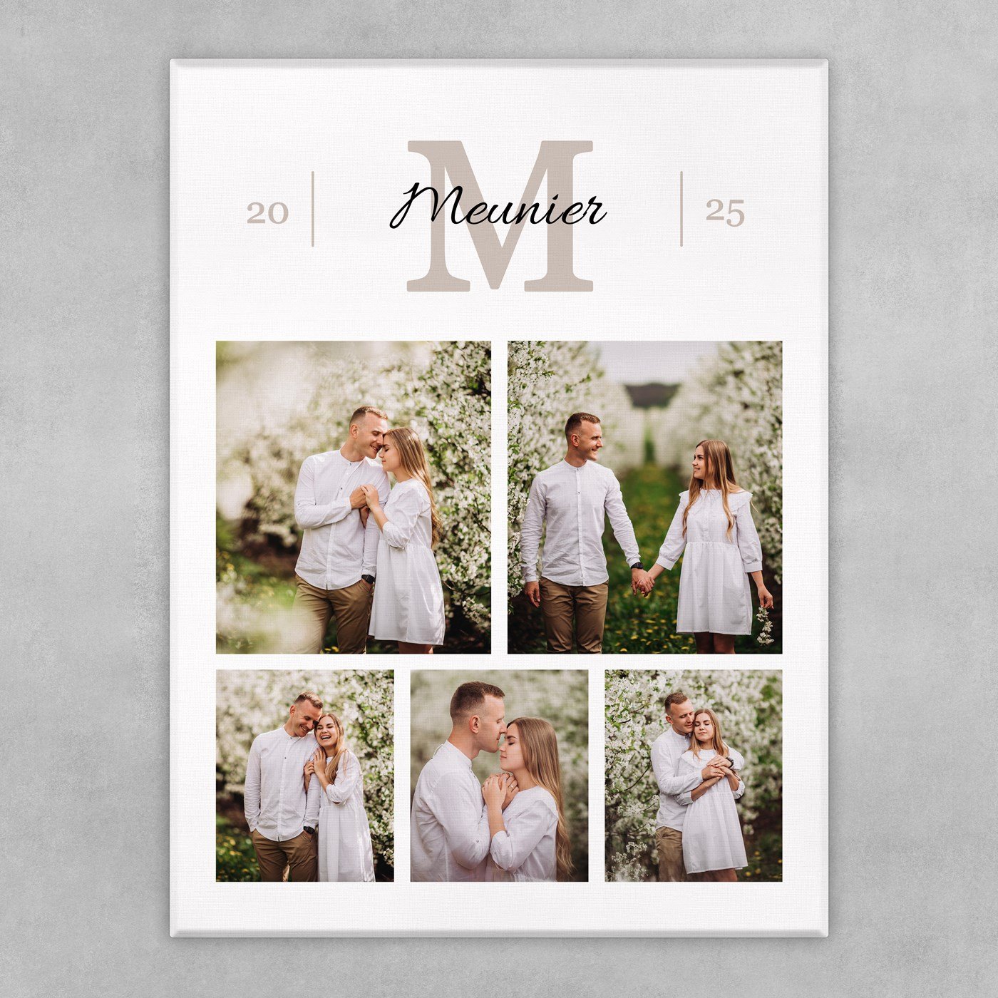 Collage photo sur toile personnalisée pour couple pour mariage