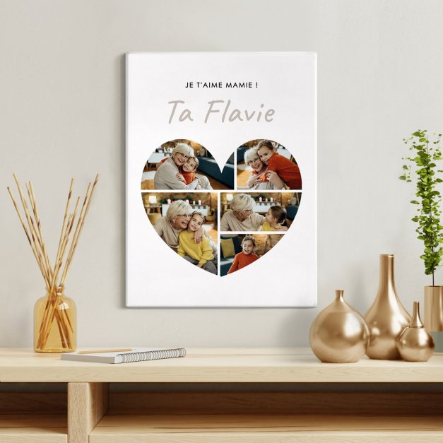 Collage photo sur toile personnalisée pour mamie