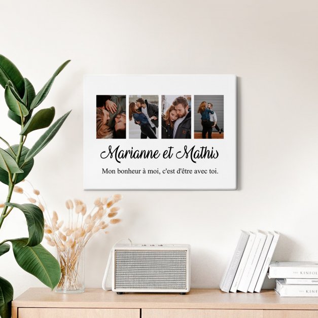 Collage photo sur toile personnalisée pour couple pour anniversaire de mariage