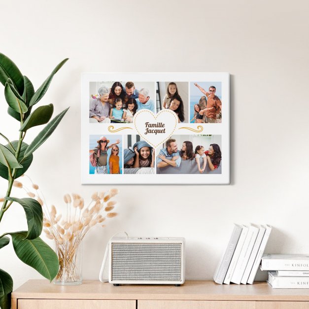 Collage photo sur toile personnalisée notre famille