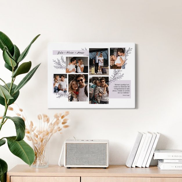 Collage photo sur toile personnalisée pour couple pour crémaillère 