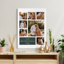 Collage photo sur toile personnalisée 50x70cm pour mari fiancé ami