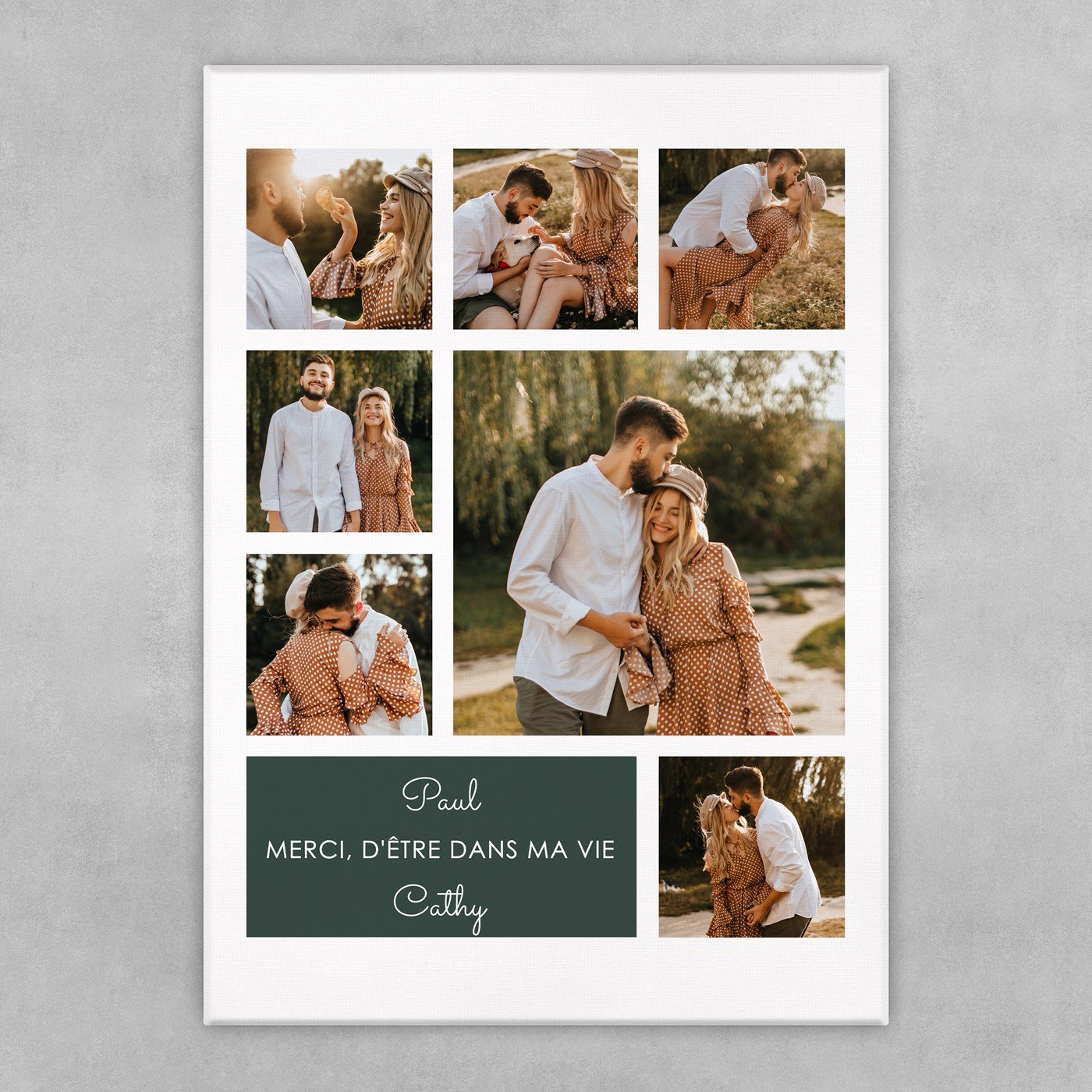 Collage photo sur toile personnalisée 50x70cm pour mari fiancé ami