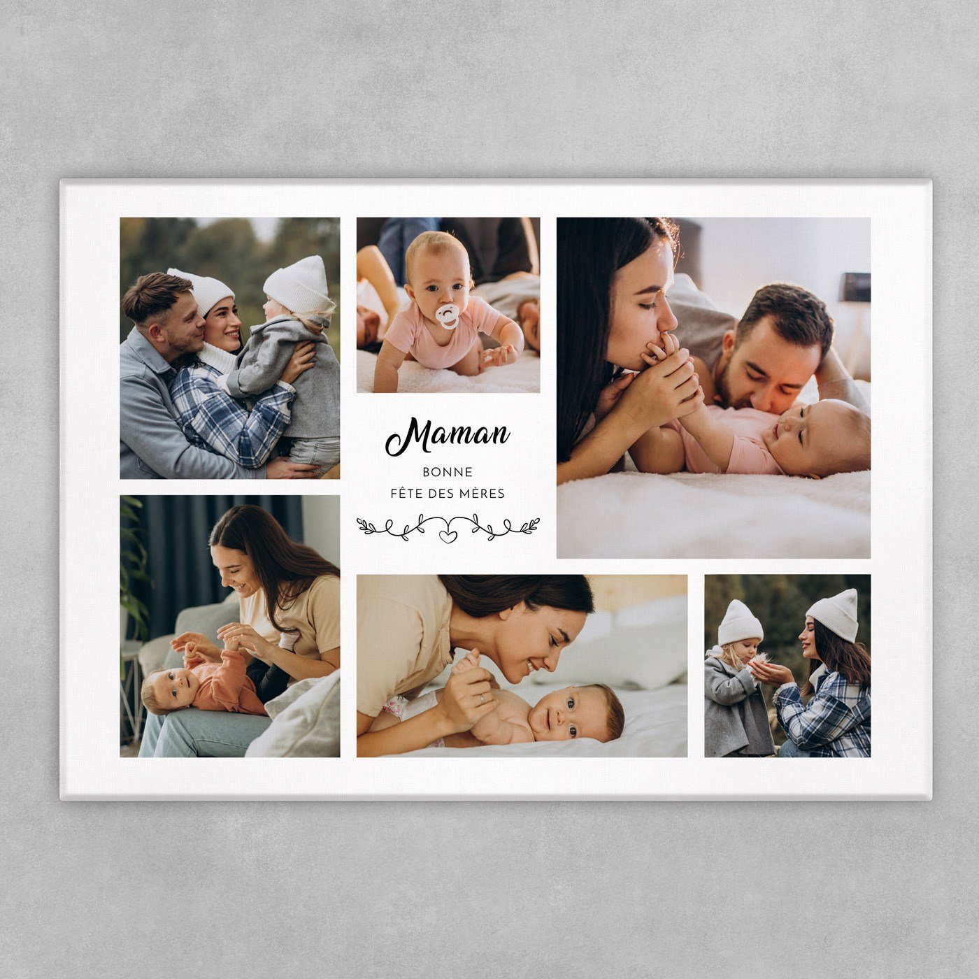 Collage photo sur toile personnalisée 50x70cm pour maman