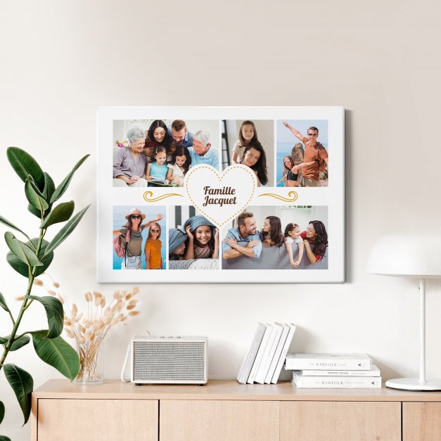 Collage photo sur toile personnalisée 50x70cm notre famille