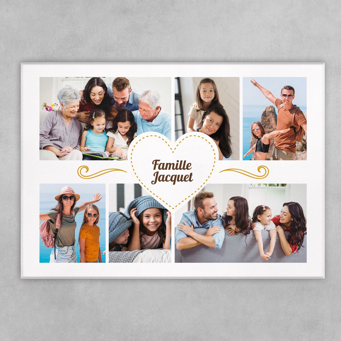 Collage photo sur toile personnalisée 50x70cm notre famille
