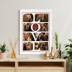 Collage photo sur toile personnalisée 50x70cm pour couple amour