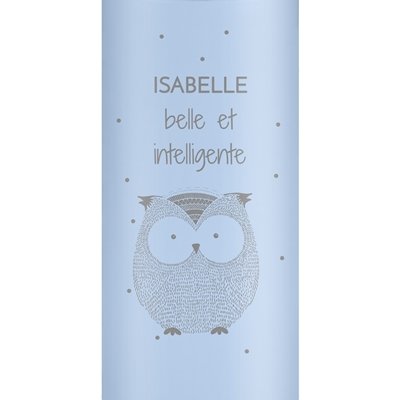 Mug thermos bleu avec gravure avec un affichage LED pour l'anniversaire d'une fille