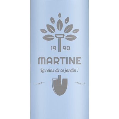 Mug thermos bleu avec gravure avec un affichage LED pour une collègue pour une retraite de travail