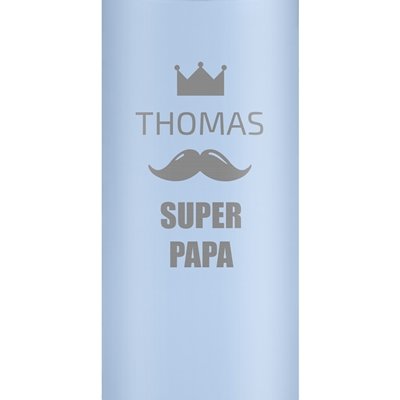 Mug thermos bleu personnalisé avec un affichage LED pour l'anniversaire de papa