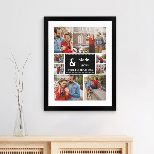 Poster encadré personnalisé avec votre photo pour couple