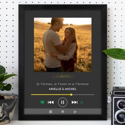 Poster encadré personnalisé avec votre photo pour couple musique