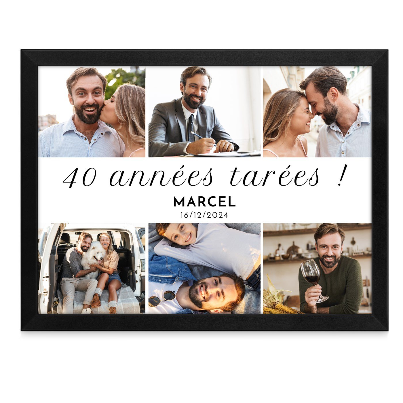 Poster encadré personnalisé avec votre photo pour homme pour 40e anniversaire 