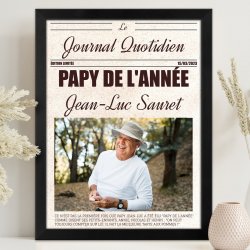 Poster encadré personnalisé avec votre photo pour papy pour la fête des grands-pères 