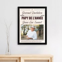 Poster encadré personnalisé avec votre photo pour papy pour la fête des grands-pères 