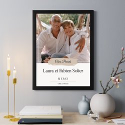 Poster encadré personnalisé avec votre photo pour parents comme remerciement mariage