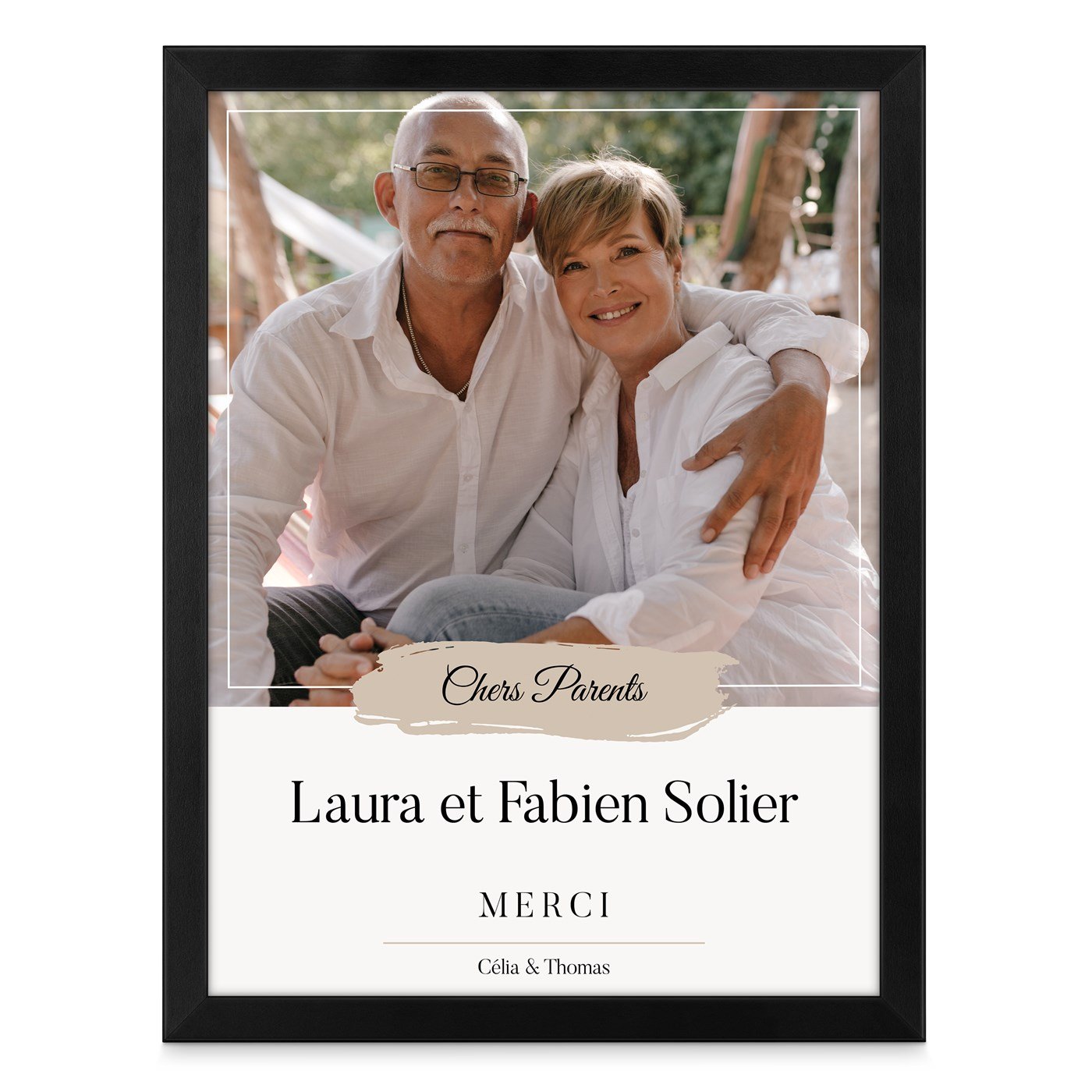 Poster encadré personnalisé avec votre photo pour parents comme remerciement mariage