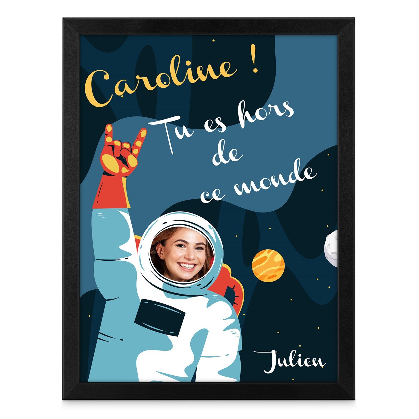Poster encadré personnalisé avec votre photo pour une amie