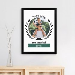 Poster encadré personnalisé avec votre photo pour le meilleur papa