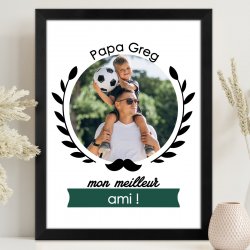 Poster encadré personnalisé avec votre photo pour le meilleur papa