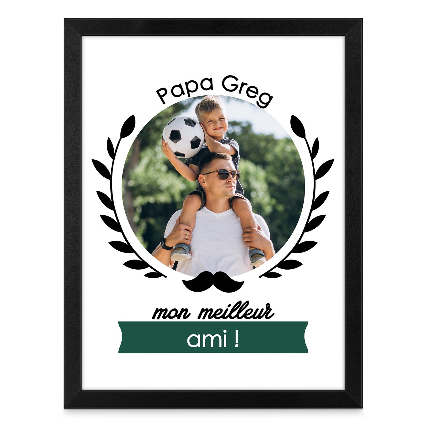 Poster encadré personnalisé avec votre photo pour le meilleur papa