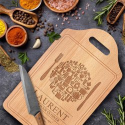 Planche en bois à découper personnalisée pour l'anniversaire de papa