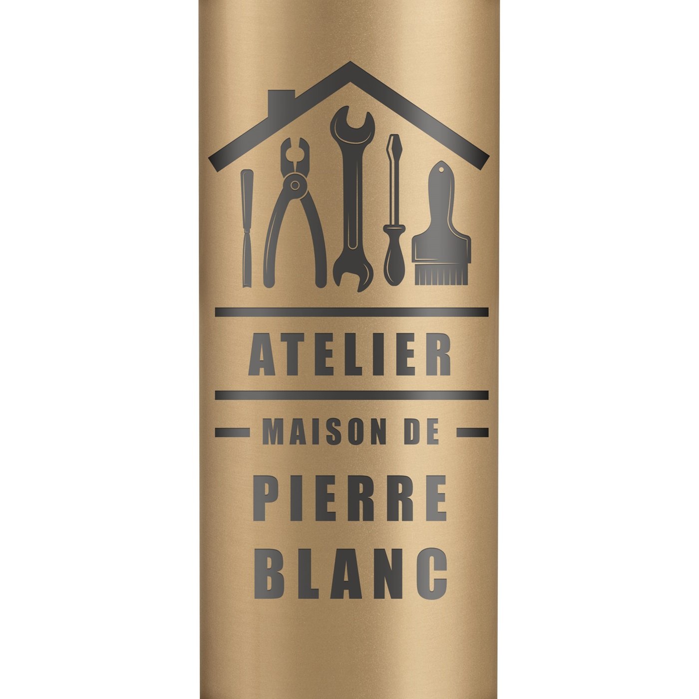 Bouteille isotherme dorée personnalisée avec un affichage LED pour l'anniversaire de tonton