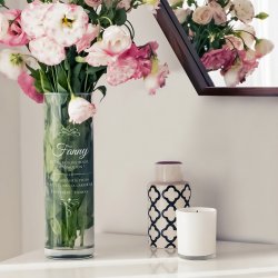 Vase en verre personnalisé pour une sœur pour sa promotion de travail
