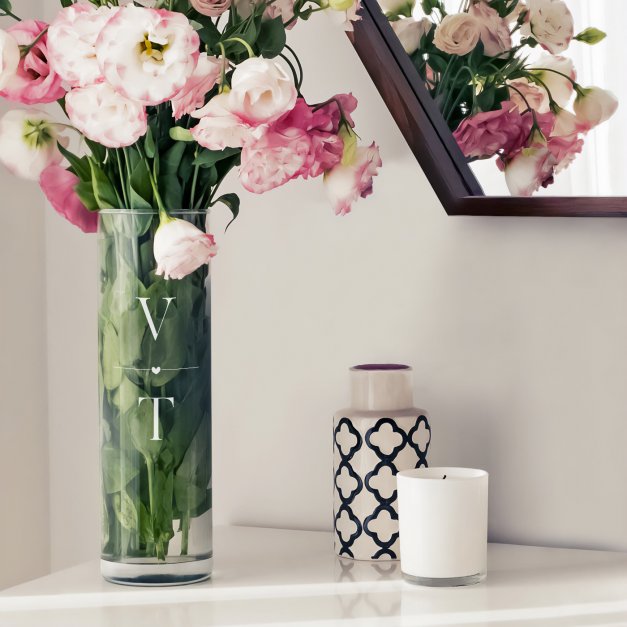 Vase en verre personnalisé pour un couple pour l'anniversaire de mariage