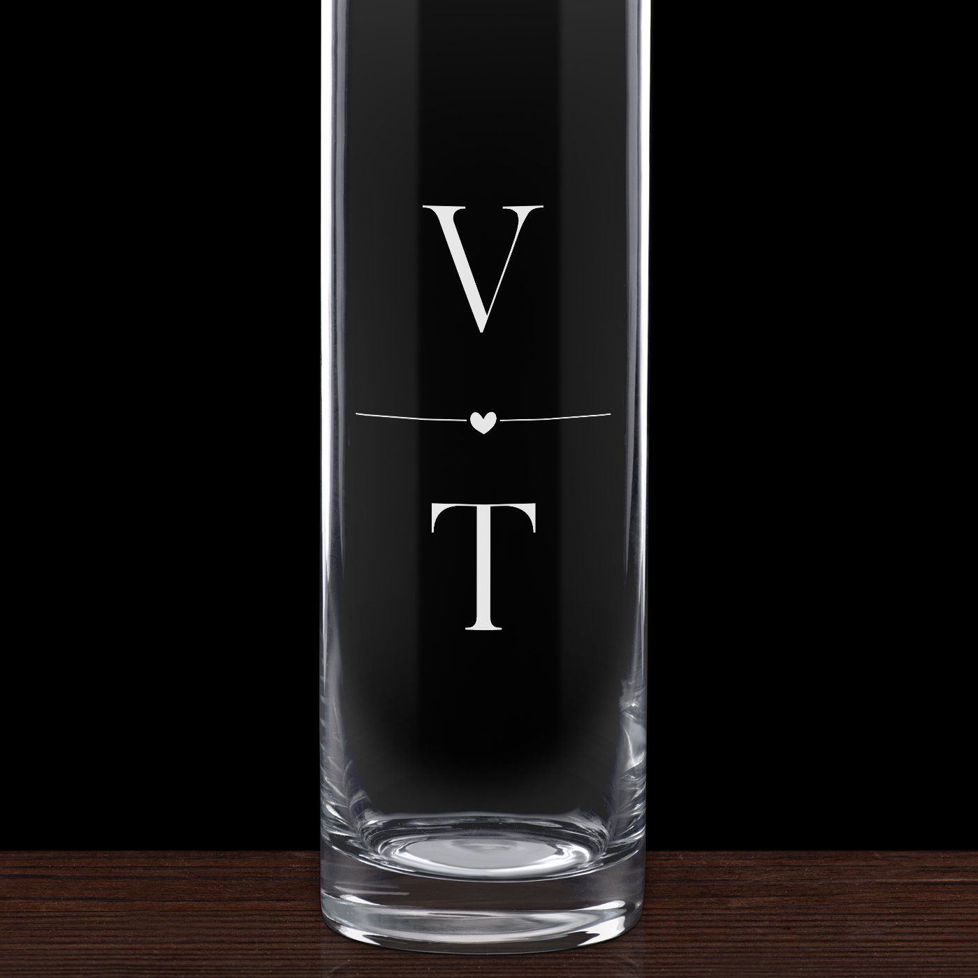 Vase en verre personnalisé pour un couple pour l'anniversaire de mariage