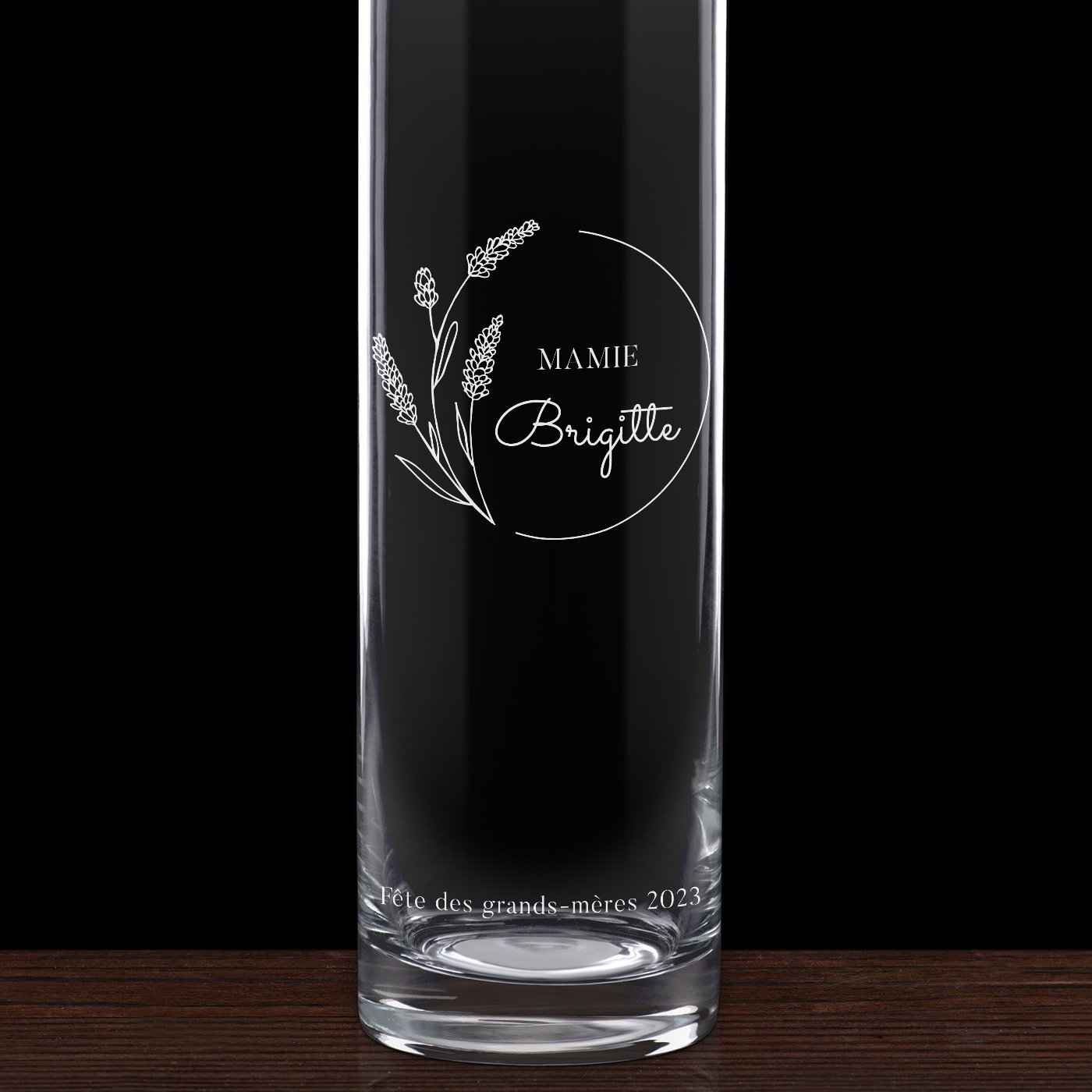 Vase en verre personnalisé pour la fête des grands-mères
