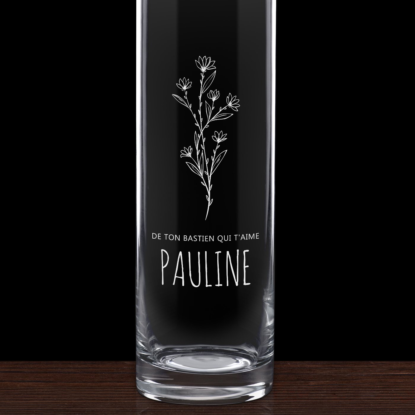Vase en verre personnalisé pour une femme pour la Saint-Valentin