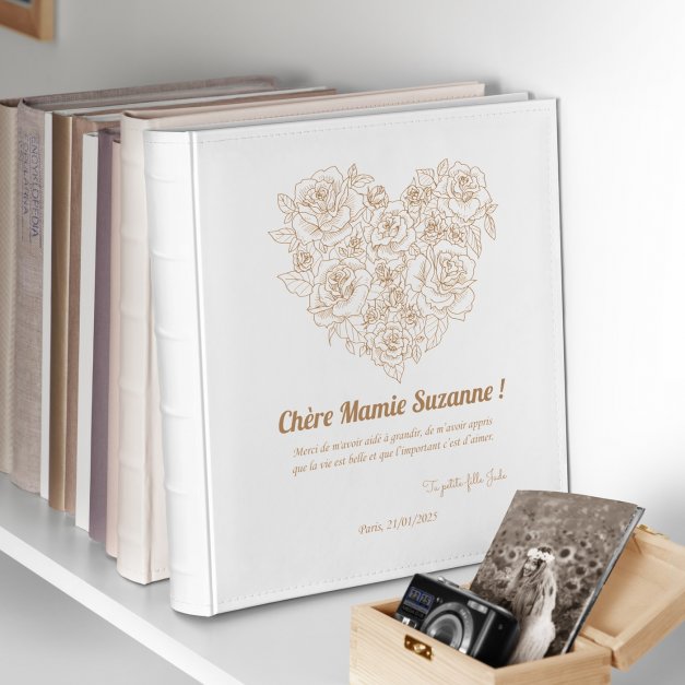 Album photo grand format avec personnalisation pour la fête des grands-mères