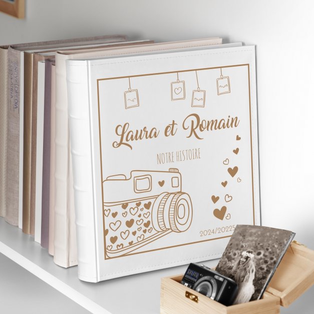 Album photo grand format avec personnalisation pour un couple amoureux 