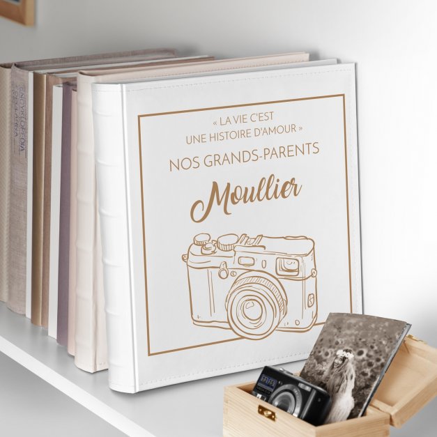 Album photo grand format avec personnalisation pour des grand-parents