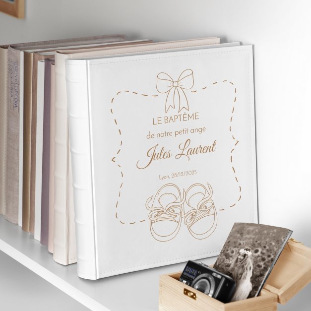 Album photo grand format avec personnalisation pour un petit garçon pour son baptême