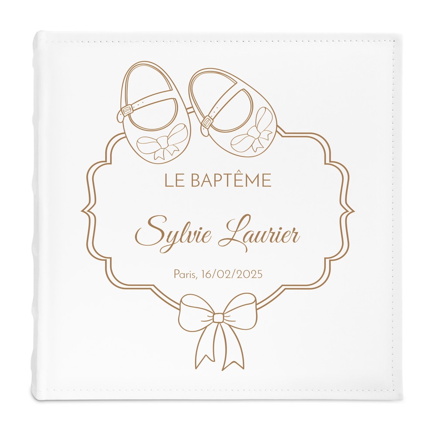 Album photo grand format avec personnalisation pour le baptême d'une fille