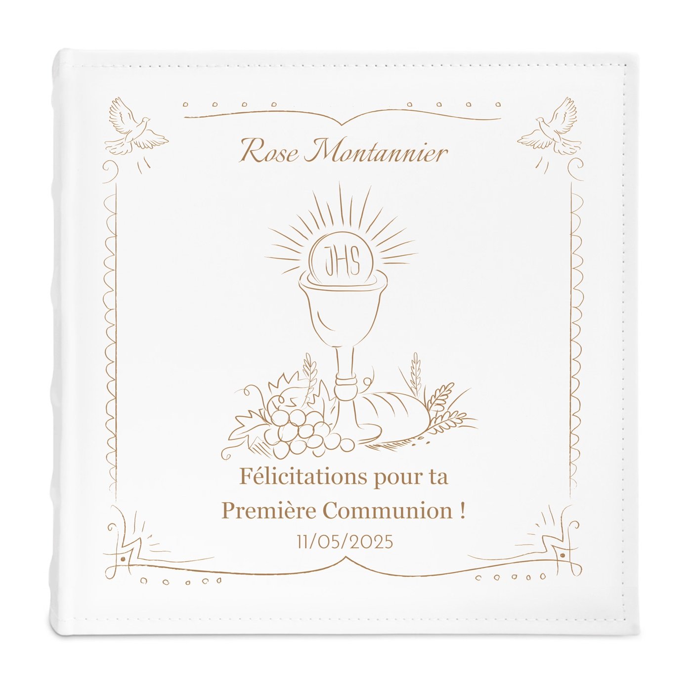Album photo grand format avec personnalisation pour la communion