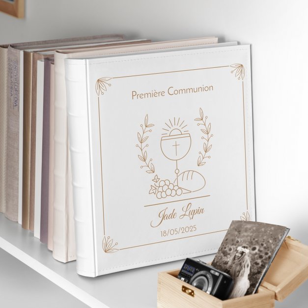 Album photo grand format avec personnalisation pour une fille pour sa première communion