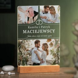 Lampe LED personnalisée de taille XL avec photo pour couple pour mariage
