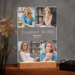 Lampe LED personnalisée de taille XL avec photo pour femme 50 ans